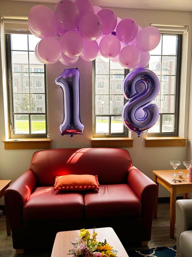 8 Balloon Numbers Party Decorations, 40In Purple Balloons - Image 3