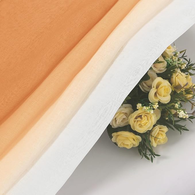 DWCN Faux Linen Ombre Sheer Curtains - Image 5