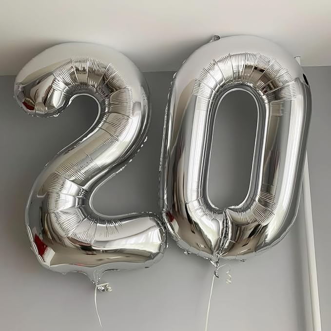 Silver 1 Balloon, 40 Inch Number 1 Balloon, 1st Birthday Balloon Decorations - Image 4