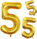 Gold Foil Balloons Number 5, Huge Number Balloons by GOER