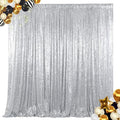 ShinyBeauty 8FTx10FT Silver Sequin Backdrop | Sparkle Drapes by ShinyBeauty