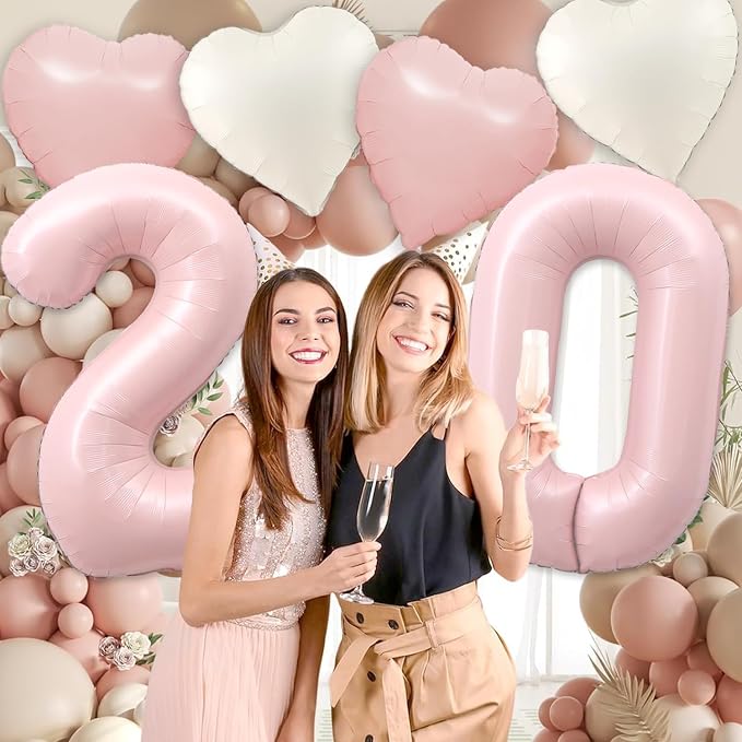 Pink 36 Balloon Number Pastel Pink 36th Birthday Party Decorations - Image 3
