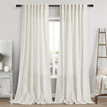Cream Linen Curtains 109 Inches Long by Nanspring