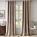 BULBUL Taupe Velvet Blackout Curtains 108 inch Long by ModernShinyVelvetCurtains