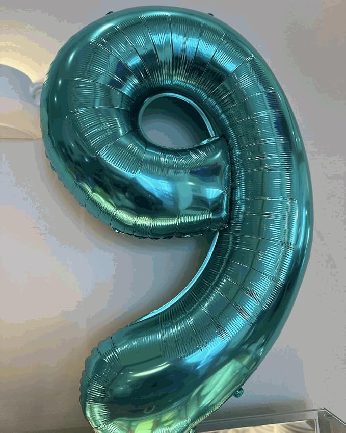 0 Balloon - Teal Birthday Number Balloons, 40 Inch Decorations Men Women | Teal - Image 2
