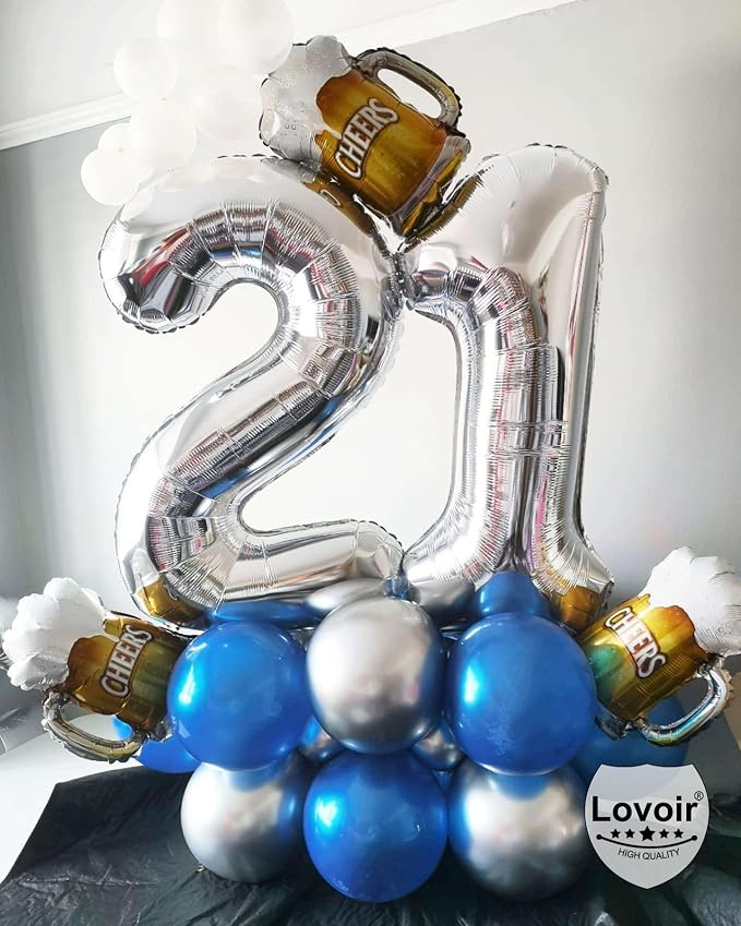 Silver 26 Number Balloons, 40 Inch Giant Number 26 Balloons Foil Mylar Helium - Image 6