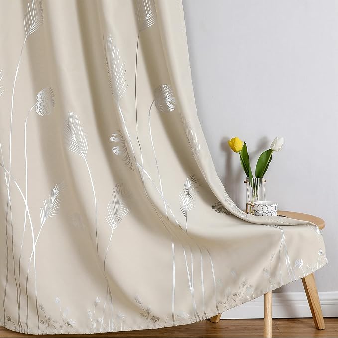 Room Darkening Cream Beige Curtains 84 Inches Long, Thermal Insulated Grommet - Image 7