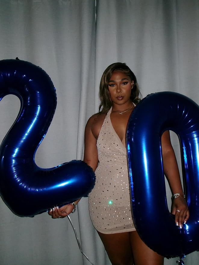 40 Inch Night Blue Number 9 Balloon, 9th Blue Birthday Party Decorations | 40 - Image 4