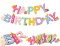 Unique Pre-Strung Handmade Wool Felt Pastel Happy Birthday Banner Garland | 3D by Unknown