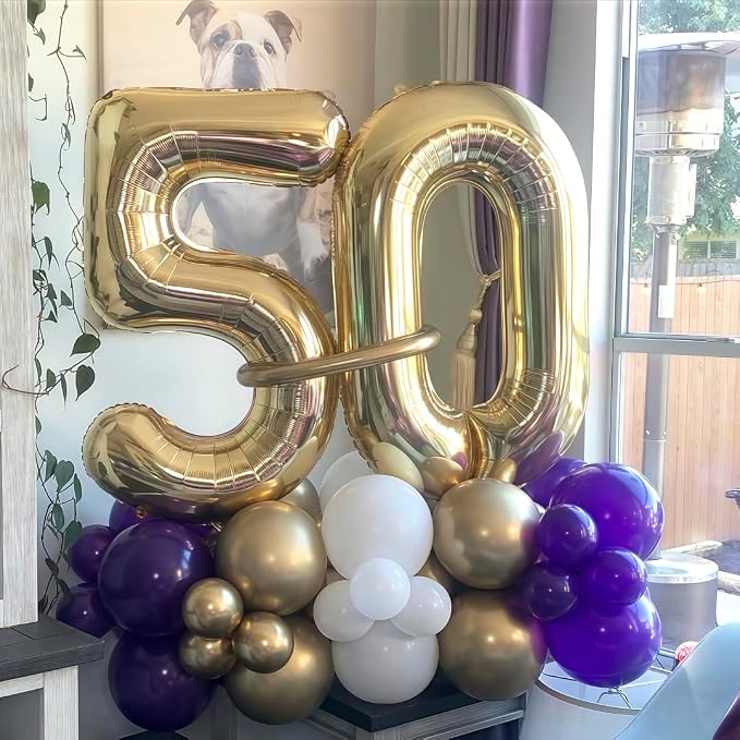 Champagne Gold 60 Balloon Number, 40 Inch Light Gold 60 Balloons Big Foil Mylar - Image 6