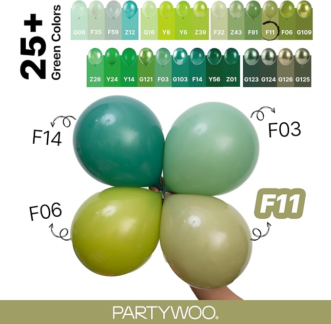 PartyWoo Sage Green Balloons 127pcs Olive Boho Green Color 36 Inch | Different - Image 4