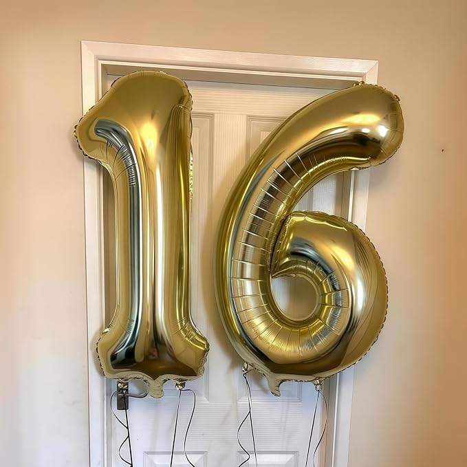 Champagne Gold 17 Balloon, 40 Inch Light Gold Number 17 Balloon Big Foil Mylar - Image 2