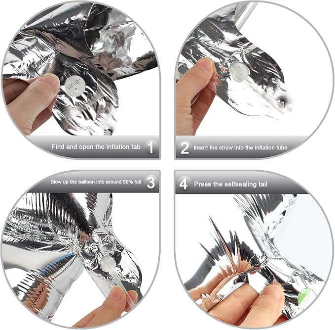 Silver Number 7 Balloon 40 inch, Balloon numbers party supplies, deco photo - Image 3