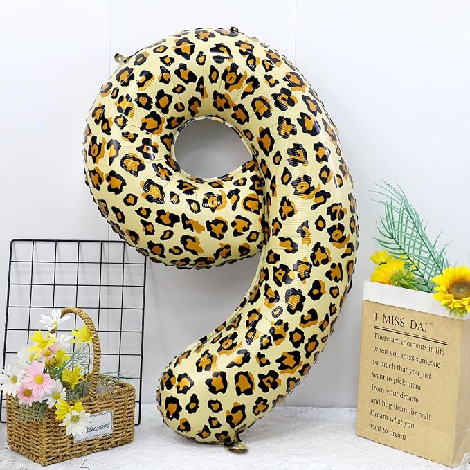 Leopard Print Bow Balloons Birthday Decorations 40Inch Cheetah Number 8 Foil - Image 7