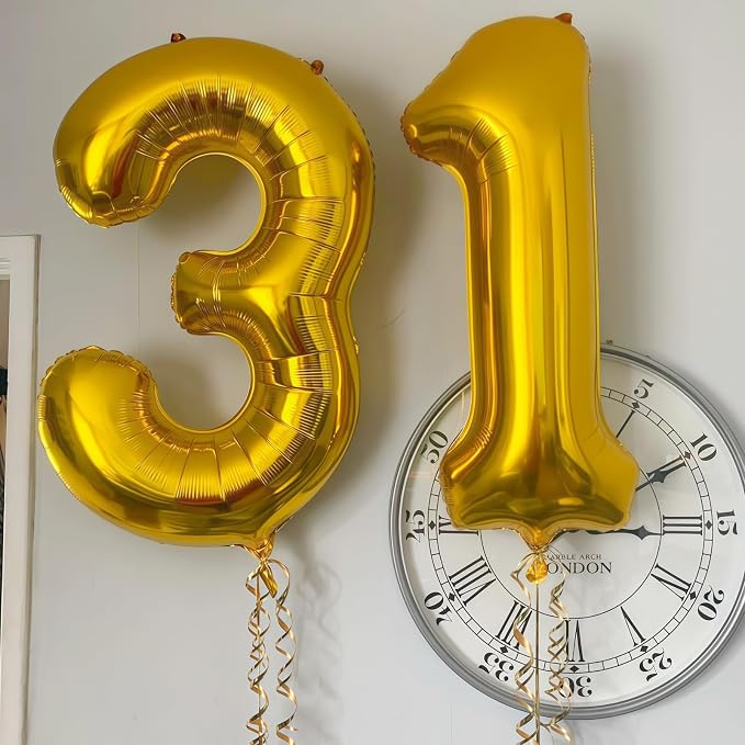 Gold 3 Balloon Number, 40 Inch Number 3 Balloon Large Gold 3 Foil Mylar Helium - Image 4