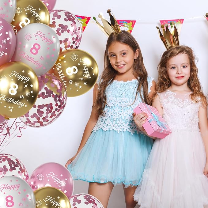 Pink 4th Birthday Balloons for Girls - Image 5