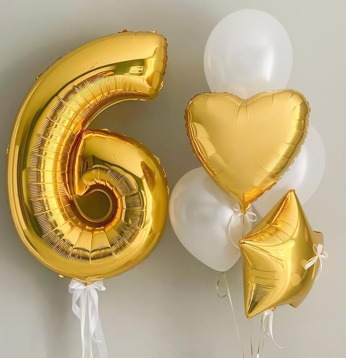 Gold 3 Balloon Number, 40 Inch Number 3 Balloon Large Gold 3 Foil Mylar Helium - Image 3