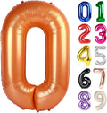 0 Balloon - Orange Birthday Number Balloons, 40 Inch Decorations Men Women | by ALPHADELTAPI