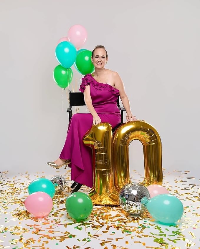 40 Inch Gold Number 4 Balloon Birthday Party Decorations - Image 4
