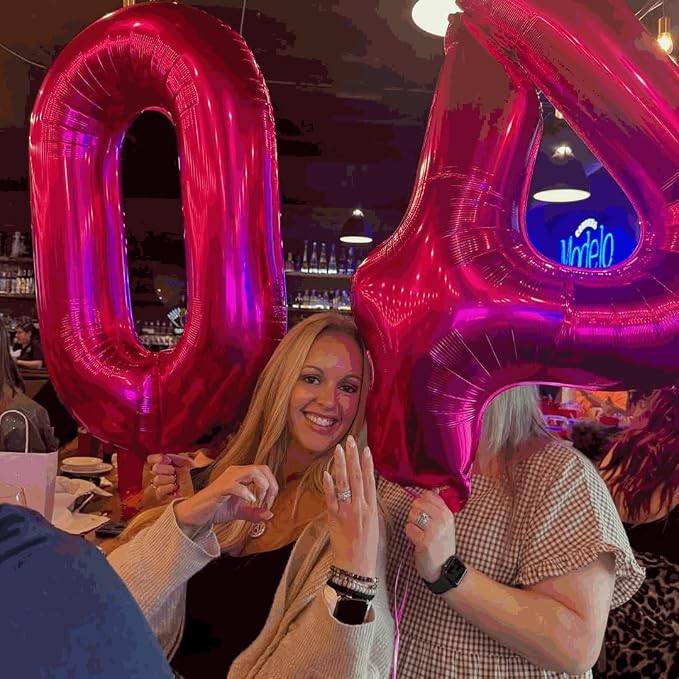 1 Balloon - Hot Pink Birthday Number Balloons, 40 Inch Party Decorations | Hot - Image 4