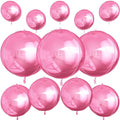 12Pcs Pink Round Foil Balloons, Metallic Pink Foil Balloon by vibzox