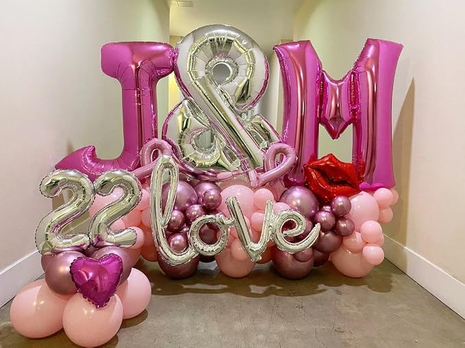 Hot Pink Letter L Balloons, L Letter Balloon 40 Inch Foil L Balloon | Hot Pink - Image 5