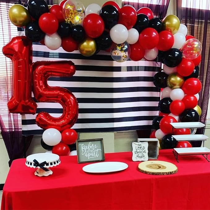 Red Foil Balloon Number 8 for Boys, Large Number 8 Helium Balloon for Girls - Image 4