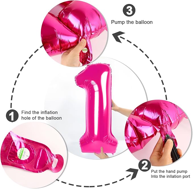 8 Balloon Number 40 Inch Hot Pink Balloons - Image 6