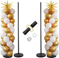 Balloon Stand - Set of 2, 56 Inch Height Adjustable Splicing Metal Pole Balloon by DAKEPOLE