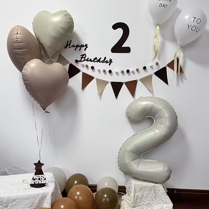 40 Inch Beige Number 9 Foil Balloon - Image 2