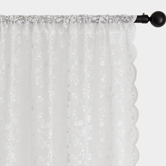 Anmao Vintage Lace Sheer Curtains 63 Inches Long - Image 6
