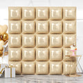 NISOCY 25PCS Beige Sand White Square Foil Balloons Wall Backdrop | Double Sided by NISOCY