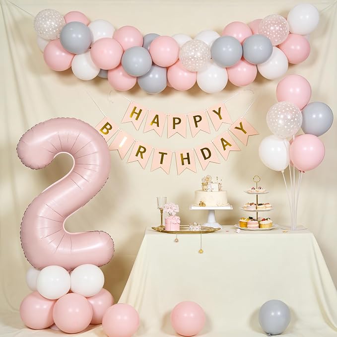 40 In Matte Pink Number Balloons Helium Foil Mylar Balloon Party Digital 10 | - Image 5