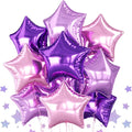 Purple Pink Star Foil Balloon, 18 Inch Metallic Pink and Purple Stars Balloons by BIAPIAN