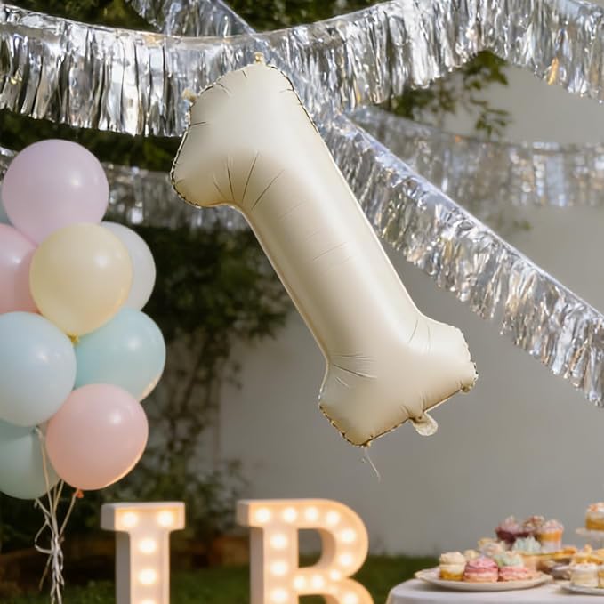 40 In Cream white Number Balloons Helium Foil Mylar Balloon Digital 14 | - Image 5
