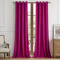 Hot Pink Velvet Blackout Curtains 120 inch by ModernShinyVelvetCurtains