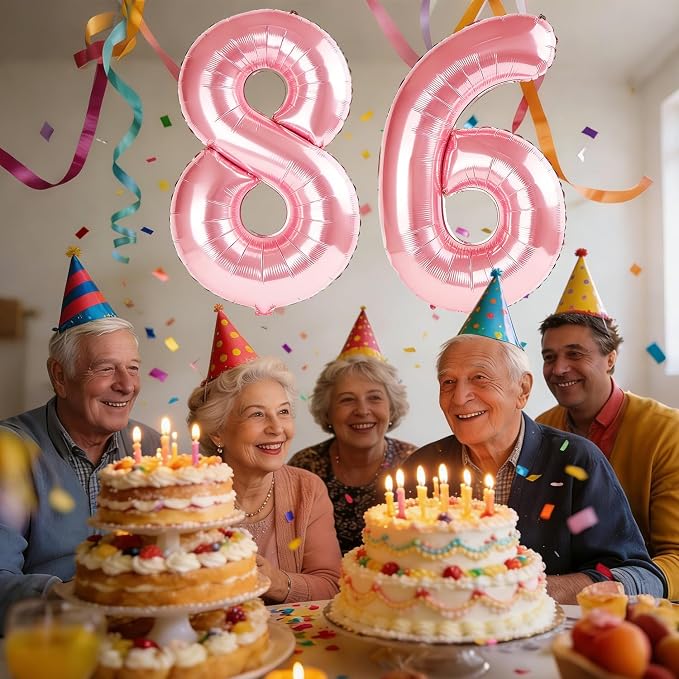 40 Inch Number 86 Balloons for 86th Birthday Party Decorations, 0-100 Jewelry - Image 2