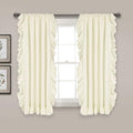 Lush Decor Reyna Ruffle Window Curtain Panel Set, Ivory by LushDecor