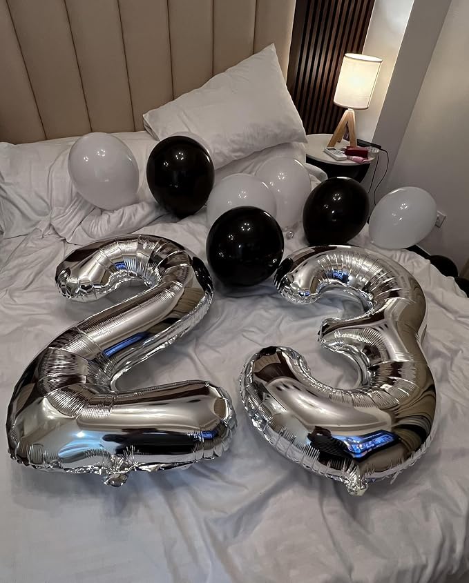 Silver Number 60 Balloon 40 Inch, 60th Birthday Decorations Men Women | Foil - Image 8