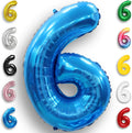 Blue Number Balloon 6 Mylar Foil Balloons 16 inch by Unknown