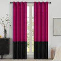 BULBUL Modern Hot Pink Black Velvet Curtains Luxury 90 inch by ModernShinyVelvetCurtains