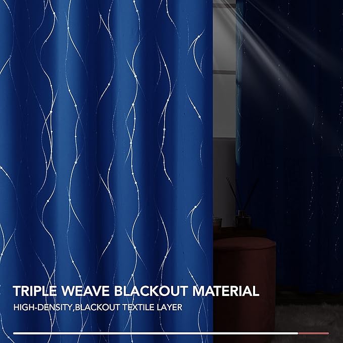 Deconovo Living Room Curtains 90 Inches Long, Thermal Insulated, Room Darkening - Image 6