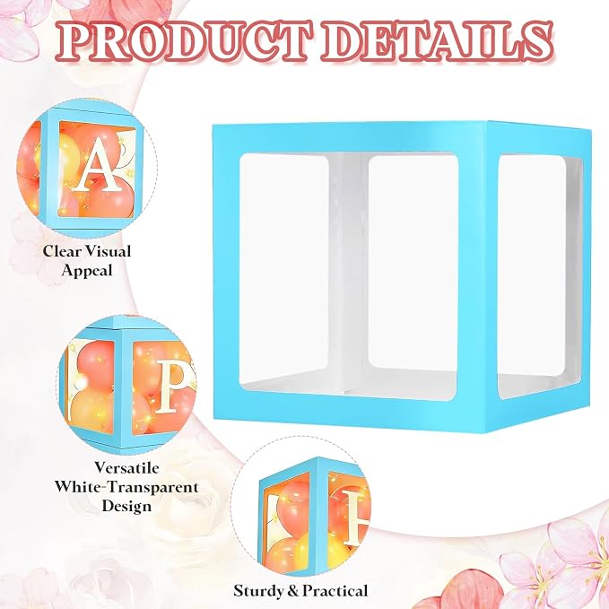 uxcell 6 Pcs Party Balloon Boxes, Transparent Balloon Boxes - Image 3