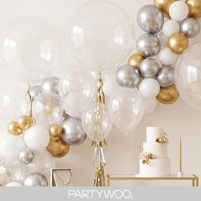 PartyWoo Clear Balloons 130pcs Different Sizes of 18 12 10 5 Inch | Balloons - Image 8