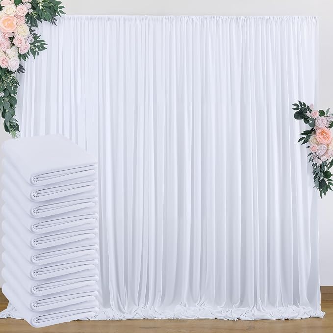 50 ft x 8 ft White Backdrop Curtain Draps by Outpain