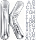 40 Inch Silver Letter Balloon, Large Foil Alphabet Balloons Birthday by Aeniaza