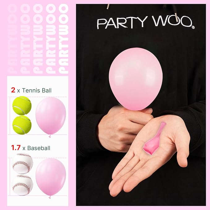PartyWoo Baby Pink Balloons 50pcs Pastel Pale Light Pink Color | - Image 3