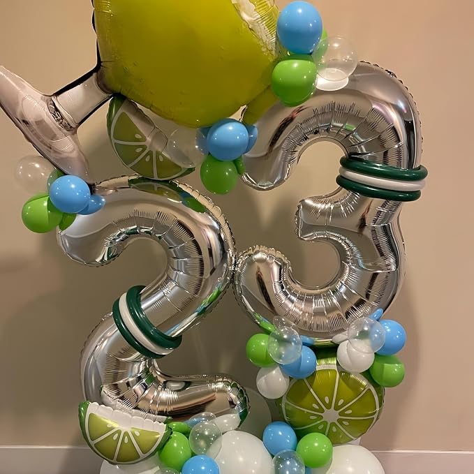 Silver 5 Balloon, 40 Inch Number 5 Balloon, 5 Birthday Balloon Decorations - Image 3