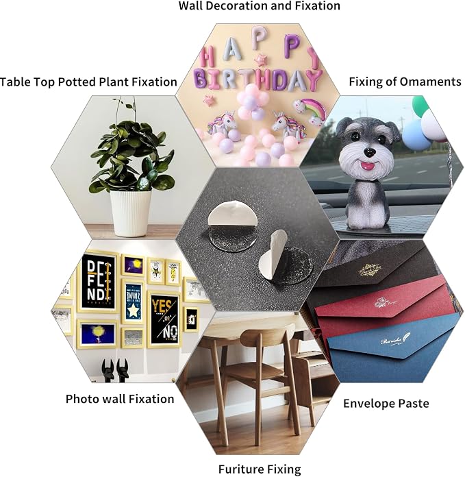 JIEHENG 500Pcs Double Sided Stickers Removable, 0.4" Double Sided Adhesive Dots - Image 7