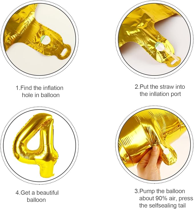 Number 3 Balloons 40 Inch Gold Balloon Birthday Decorations - Image 6